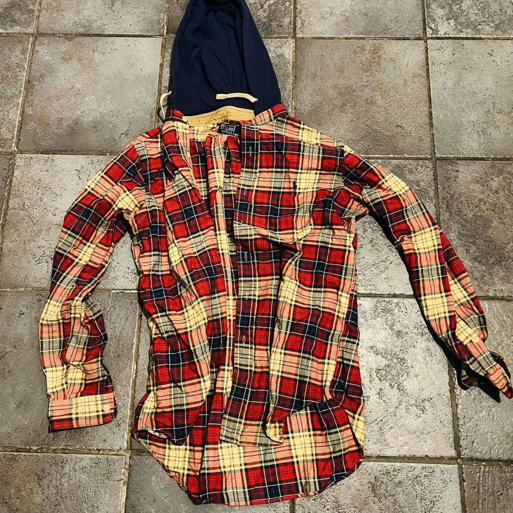 Rare 🔥 button up with hoodie Ralph Lauren